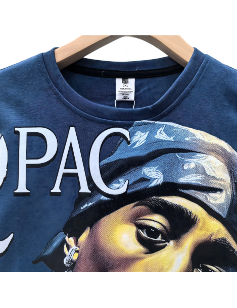 Tupac Photo Graphic Tee For Men,Short Sleeve Casual Shirt