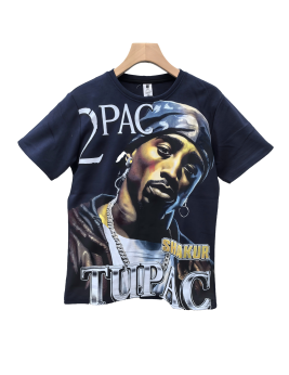 Tupac Photo Graphic Tee For Men,Short Sleeve Casual Shirt
