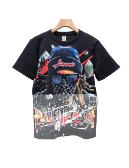 A Man Wearing A Spider Mask Graphic Tee For Men,Short Sleeve Casual Shirt