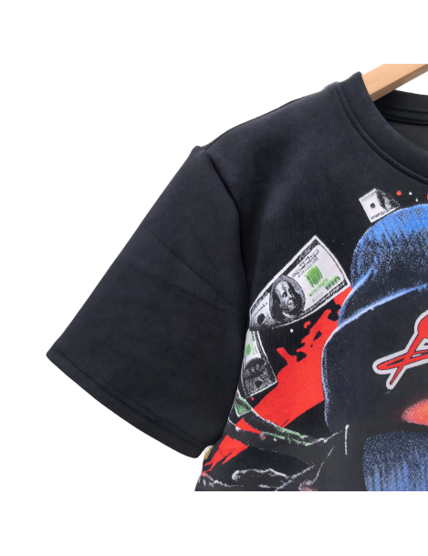 A Man Wearing A Spider Mask Graphic Tee For Men,Short Sleeve Casual Shirt