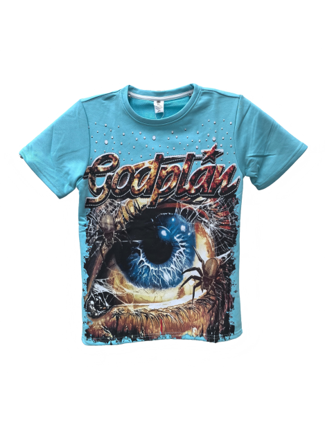 God Plan One Eye Graphic Tee For Men,Short Sleeve Casual Shirt