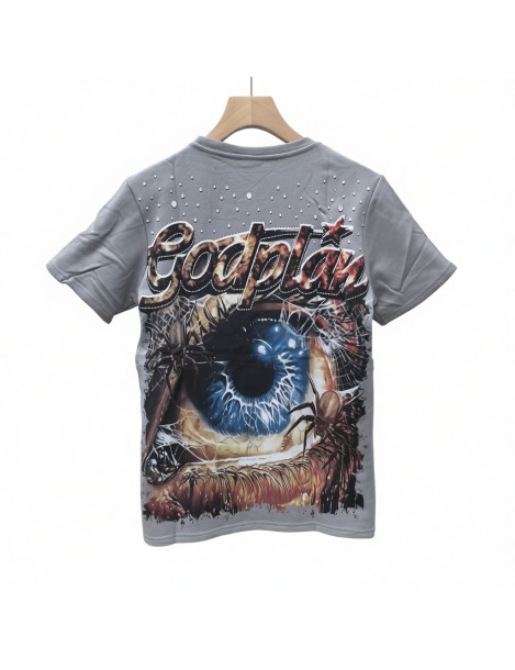 God Plan One Eye Graphic Tee For Men,Short Sleeve Casual Shirt