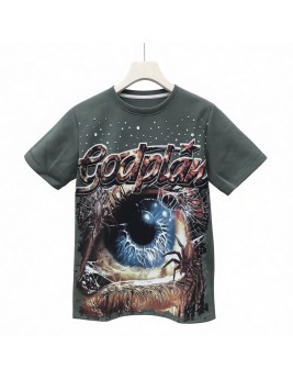 God Plan One Eye Graphic Tee For Men,Short Sleeve Casual Shirt