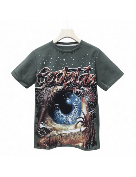 God Plan One Eye Graphic Tee For Men,Short Sleeve Casual Shirt