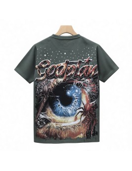 God Plan One Eye Graphic Tee For Men,Short Sleeve Casual Shirt