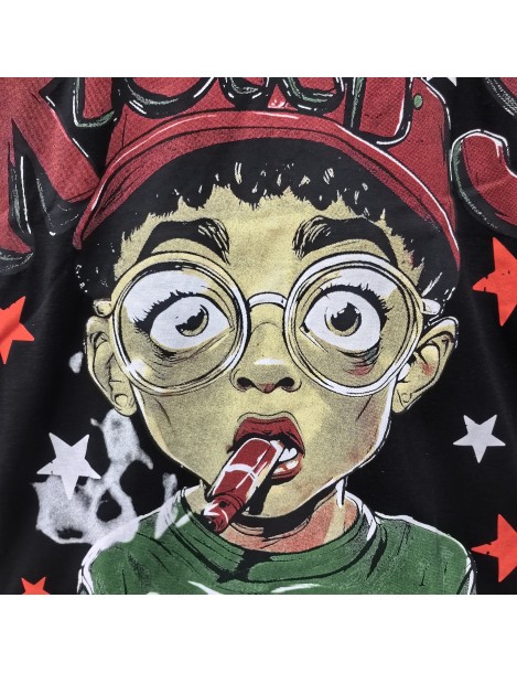 Ricky's Little Boy Graphic Tee For Men,Short Sleeve Casual Shirt