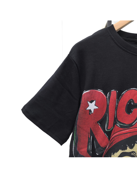 Ricky's Little Boy Graphic Tee For Men,Short Sleeve Casual Shirt