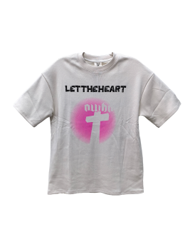 Let The Heart Cross Graphic Tee For Men,Short Sleeve Casual Shirt