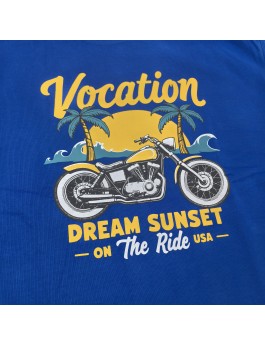 Vocation Sunset Graphic Tee For Men,Short Sleeve Casual Shirt