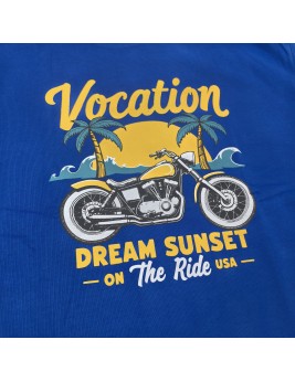 Vocation Sunset Graphic Tee For Men,Short Sleeve Casual Shirt