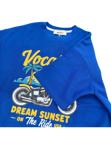 Vocation Sunset Graphic Tee For Men,Short Sleeve Casual Shirt