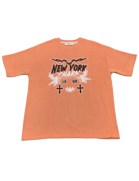 New York Cross Graphic Tee For Men,Short Sleeve Casual Shirt