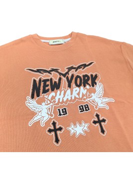 New York Cross Graphic Tee For Men,Short Sleeve Casual Shirt
