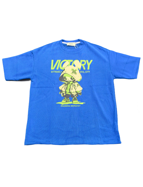 Victory Alien Graphic Tee For Men,Short Sleeve Casual Shirt