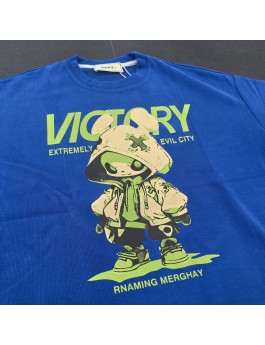 Victory Alien Graphic Tee For Men,Short Sleeve Casual Shirt